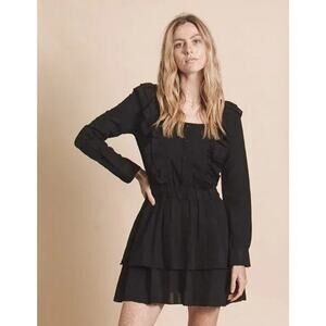 The Shirt Rochelle Behrens black ruffled Stella Short Cotton dress size Small
